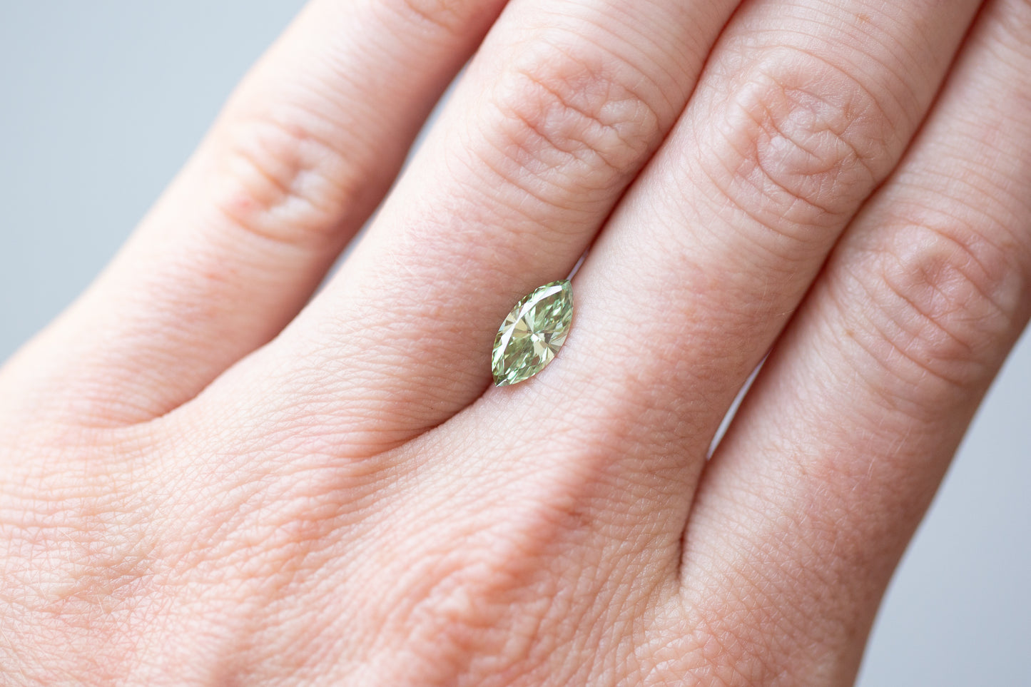 0.95ct Marquise Fancy Intense Green Lab Diamond, VVS2