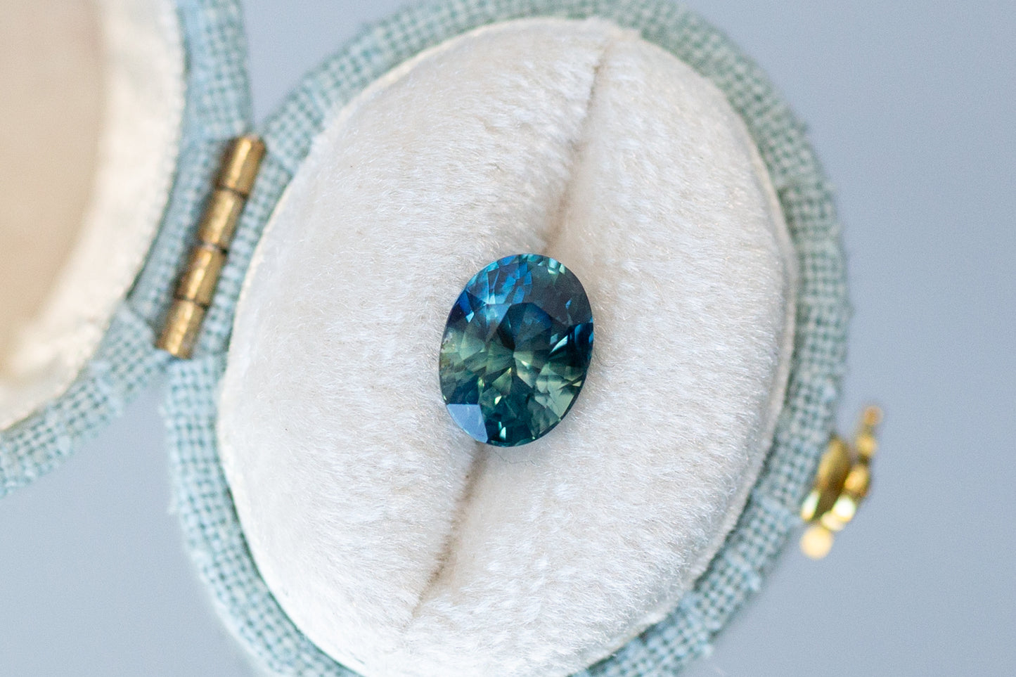 2.03ct Oval Blue and Green Sapphire