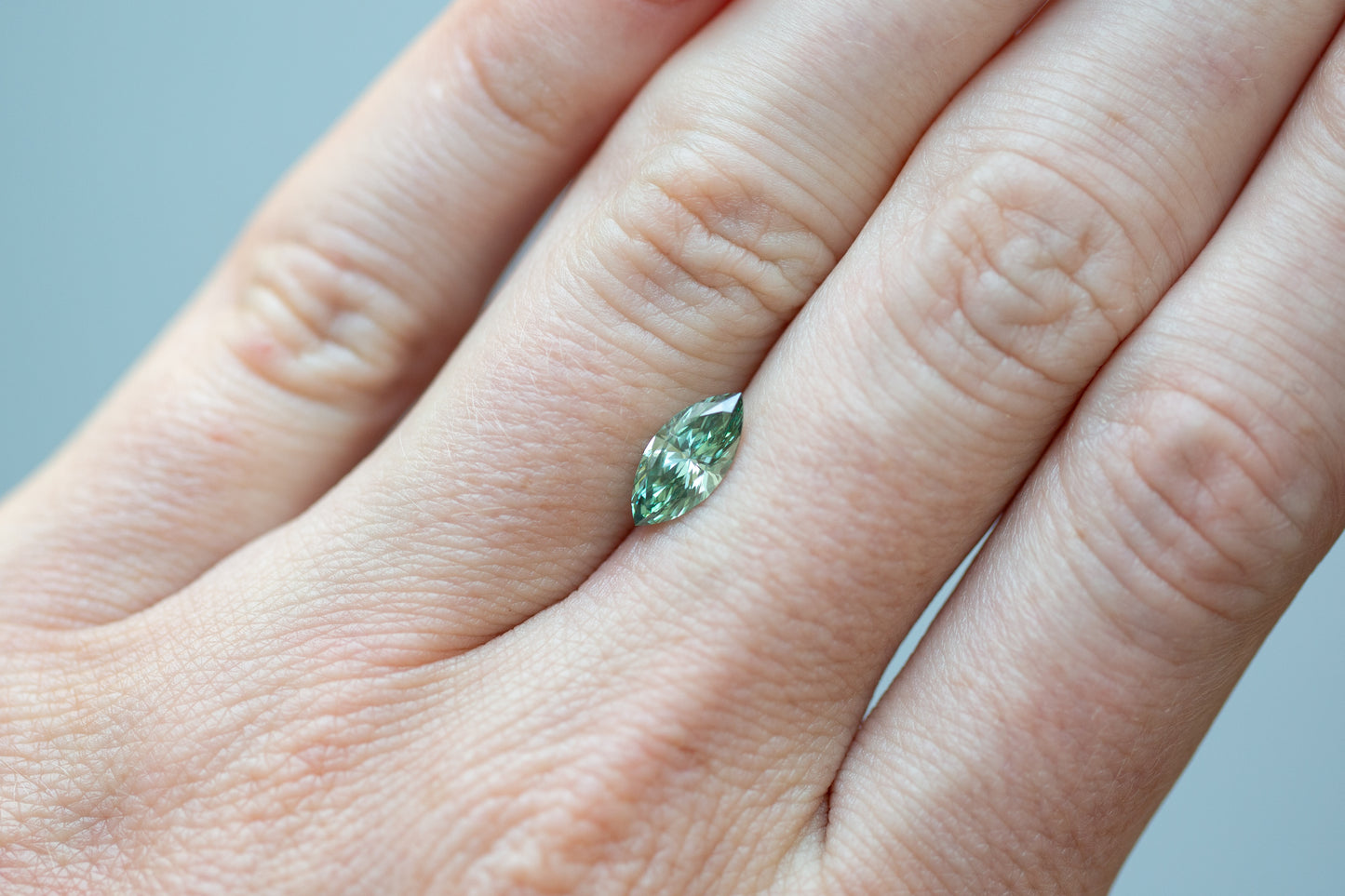 0.96ct Marquise Fancy Vivid Green Lab Diamond, VS1