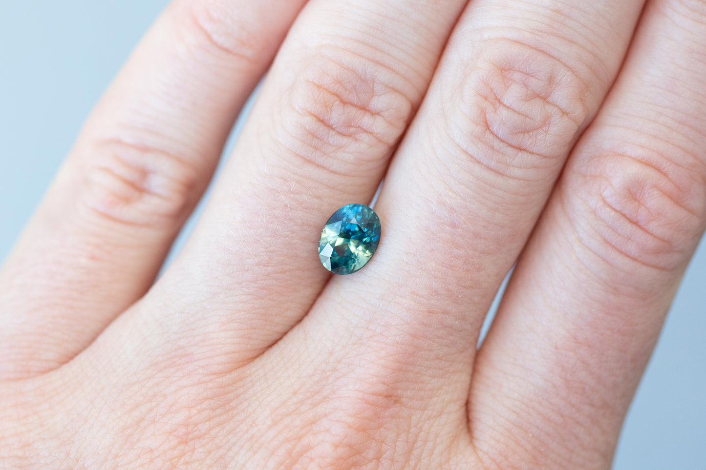 2.03ct Oval Blue and Green Sapphire