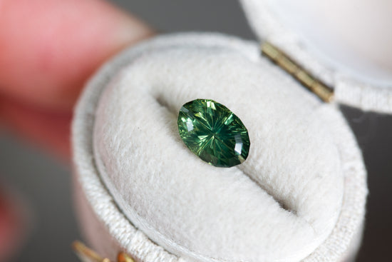 2.03ct green teal sapphire, starbrite cut from John Dyer