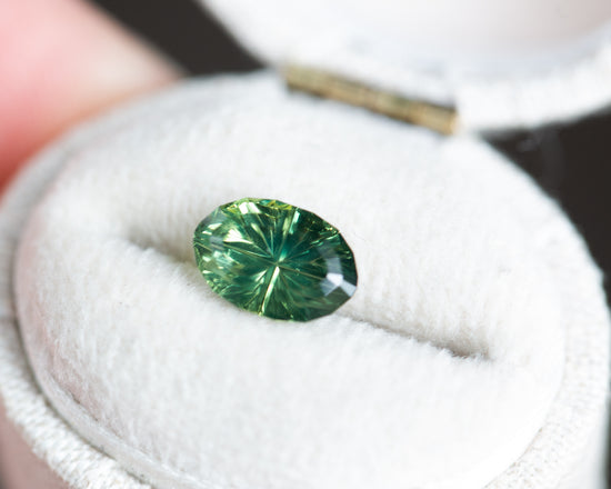 2.03ct green teal sapphire, starbrite cut from John Dyer