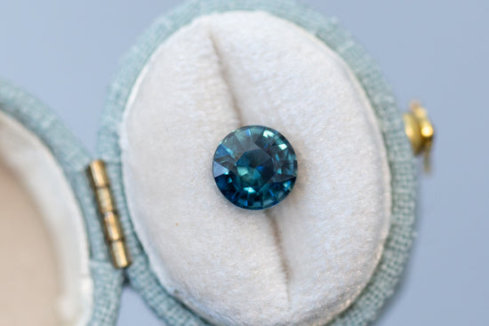 2.16ct Round Teal and Blue Sapphire