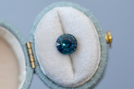 2.16ct Round Teal and Blue Sapphire