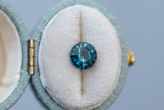 2.16ct Round Teal and Blue Sapphire