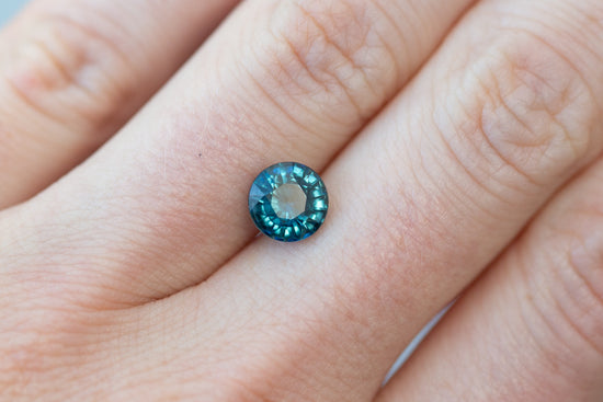 2.16ct Round Teal and Blue Sapphire