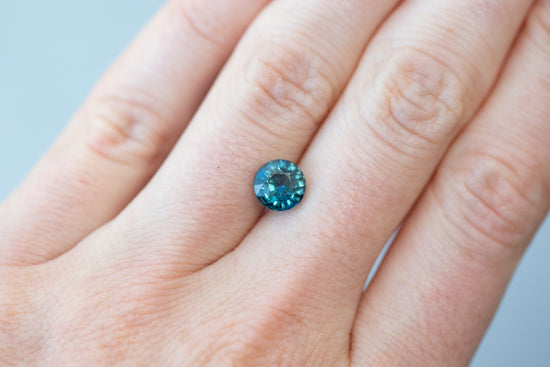 2.16ct Round Teal and Blue Sapphire