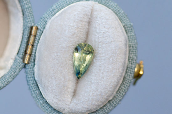 1.31ct Pear Green Yellow Blue Sapphire