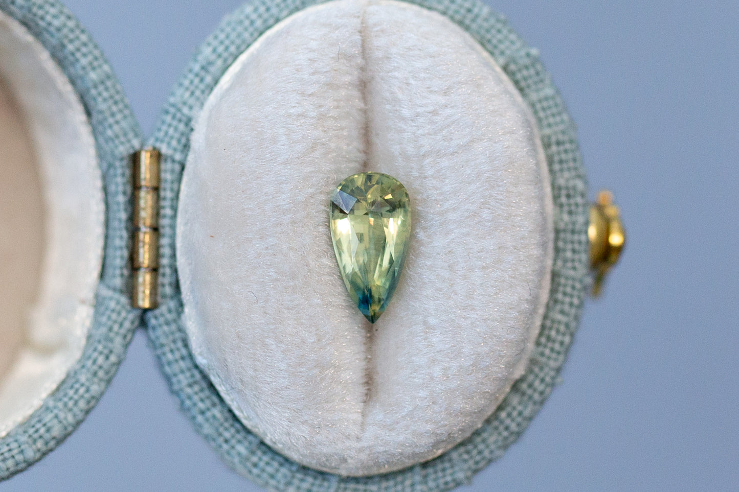 1.31ct Pear Green Yellow Blue Sapphire