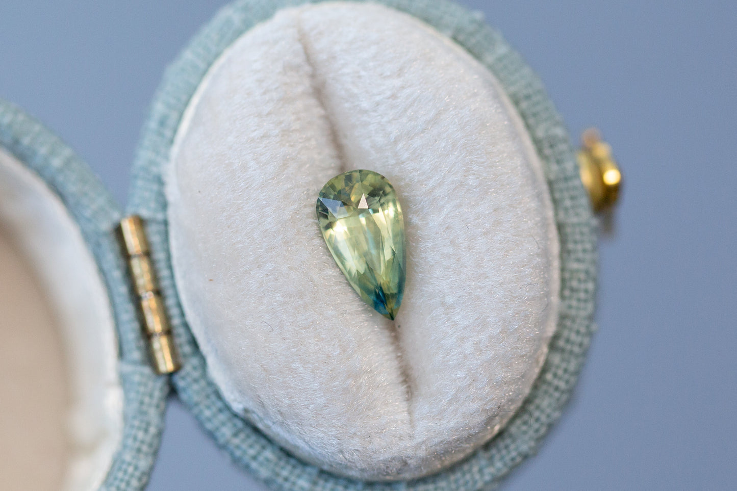 1.31ct Pear Green Yellow Blue Sapphire