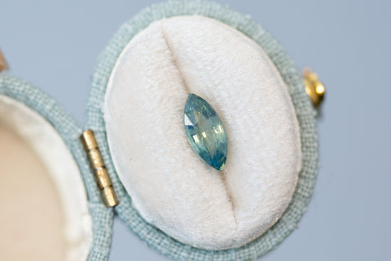 1.41ct Marquise Aqua Blue Yellow Sapphire