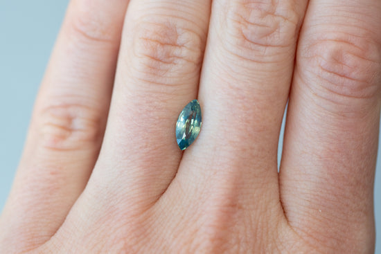 1.41ct Marquise Aqua Blue Yellow Sapphire