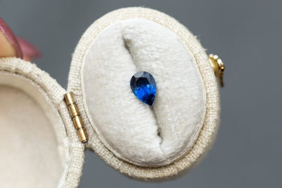 0.72ct Pear Deep Blue Sapphire