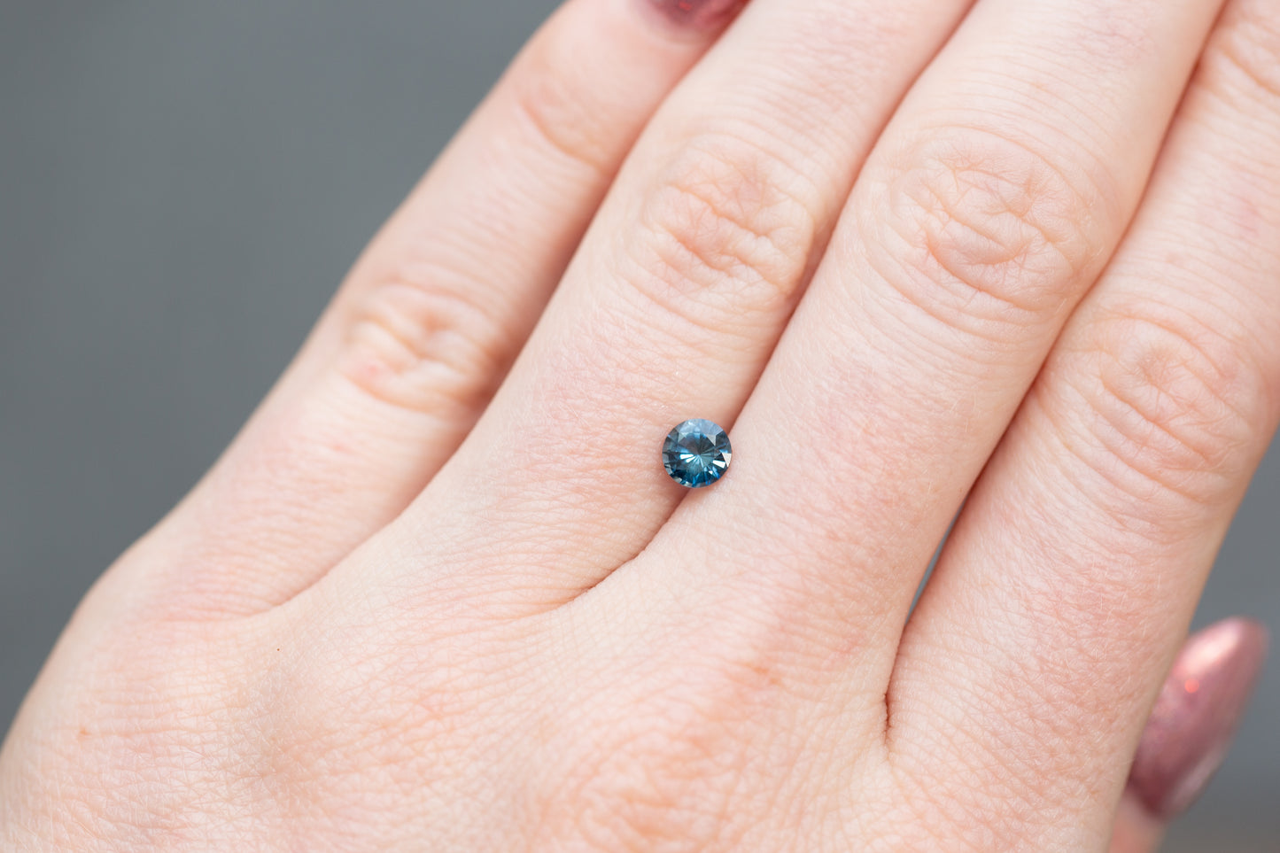 0.60ct Round Blue Teal Sapphire