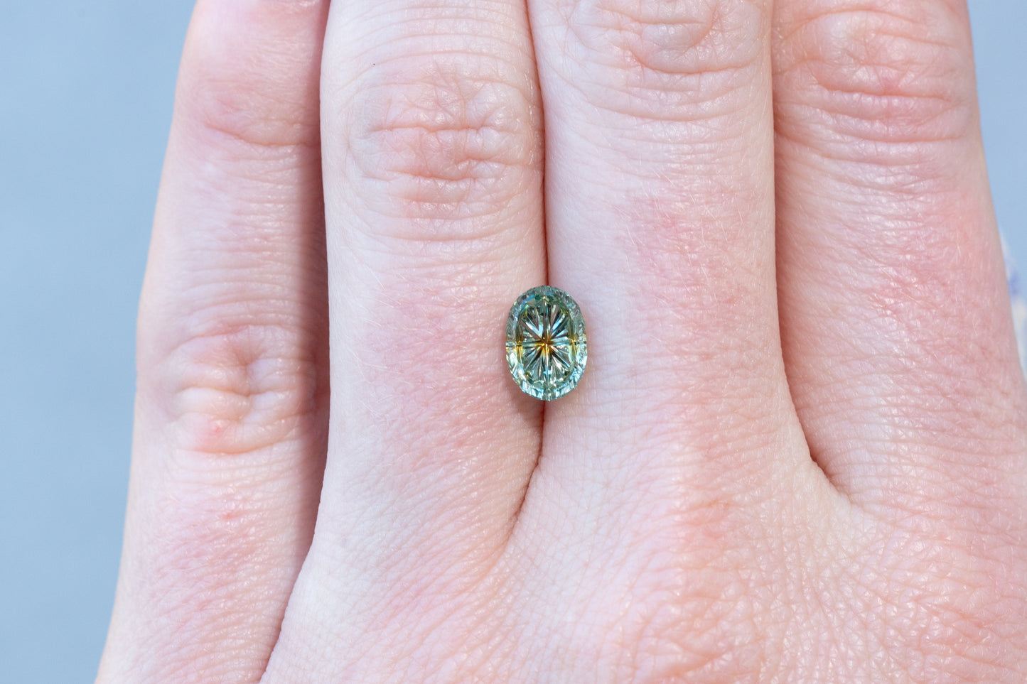 1.88ct Oval Yellow and Teal Parti Sapphire- Starbrite Cut by John Dyer