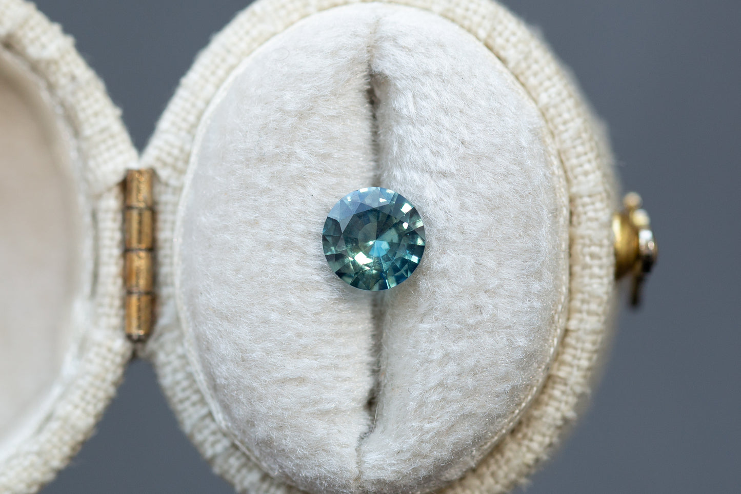 0.83ct Round Teal Blue Sapphire