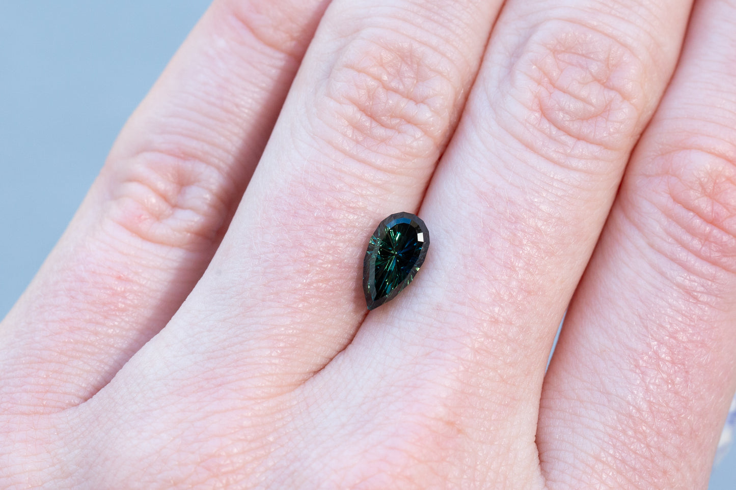 2.28ct Pear Deep Green Sapphire- Starbrite Cut by John Dyer