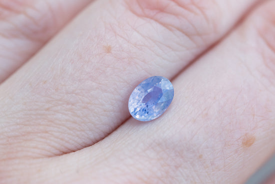 Load image into Gallery viewer, 1.54ct oval opalescent lavender purple unicorn sapphire

