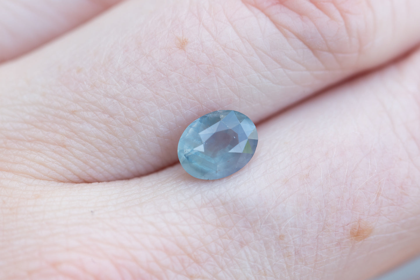 1.93ct oval opaque blue grey sapphire