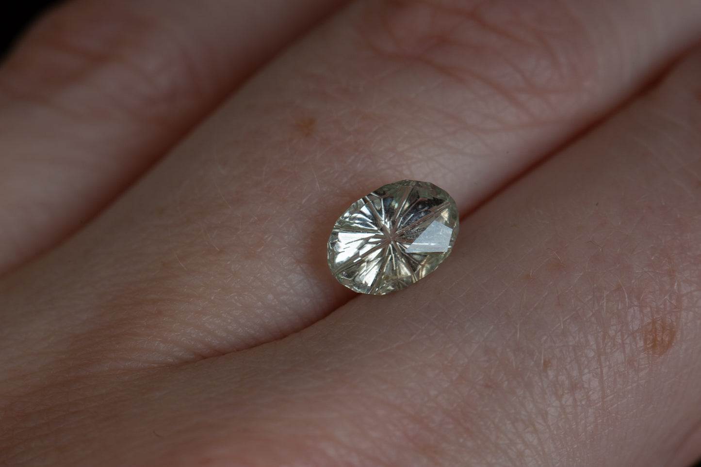 1.89ct oval white sapphire - Starbrite cut by John Dyer