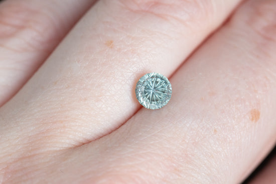 1.25ct round lighter teal sapphire - Starbrite cut by John Dyer