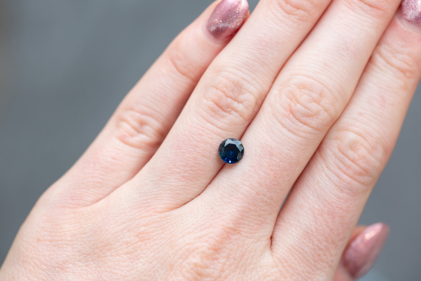 1.19ct Round Deep Blue Sapphire