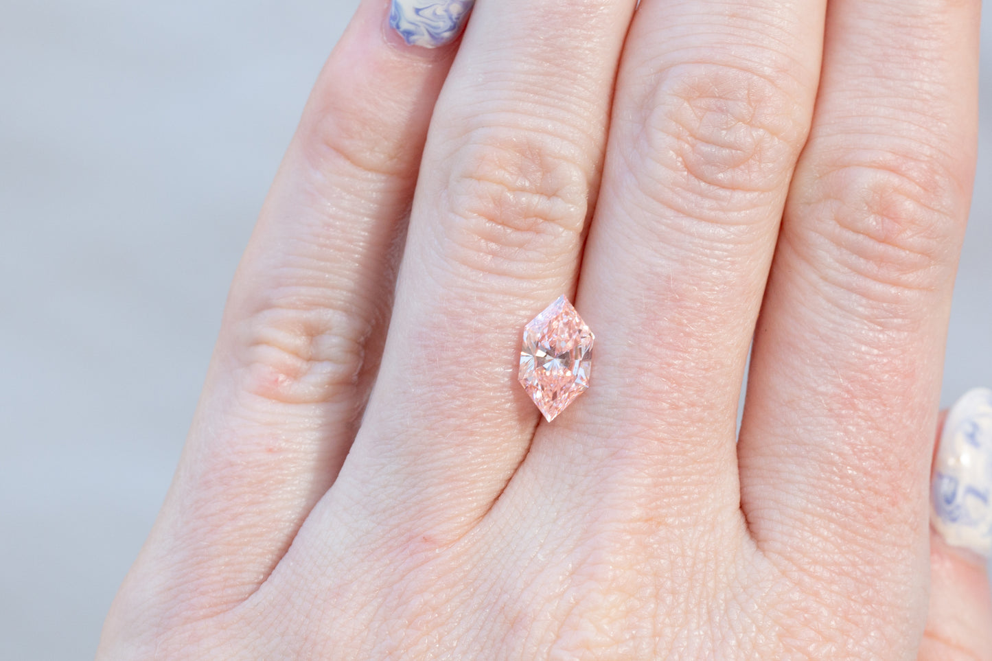 1.20ct Elongated Hexagon Fancy Vivid Pink Lab Diamond, VS1