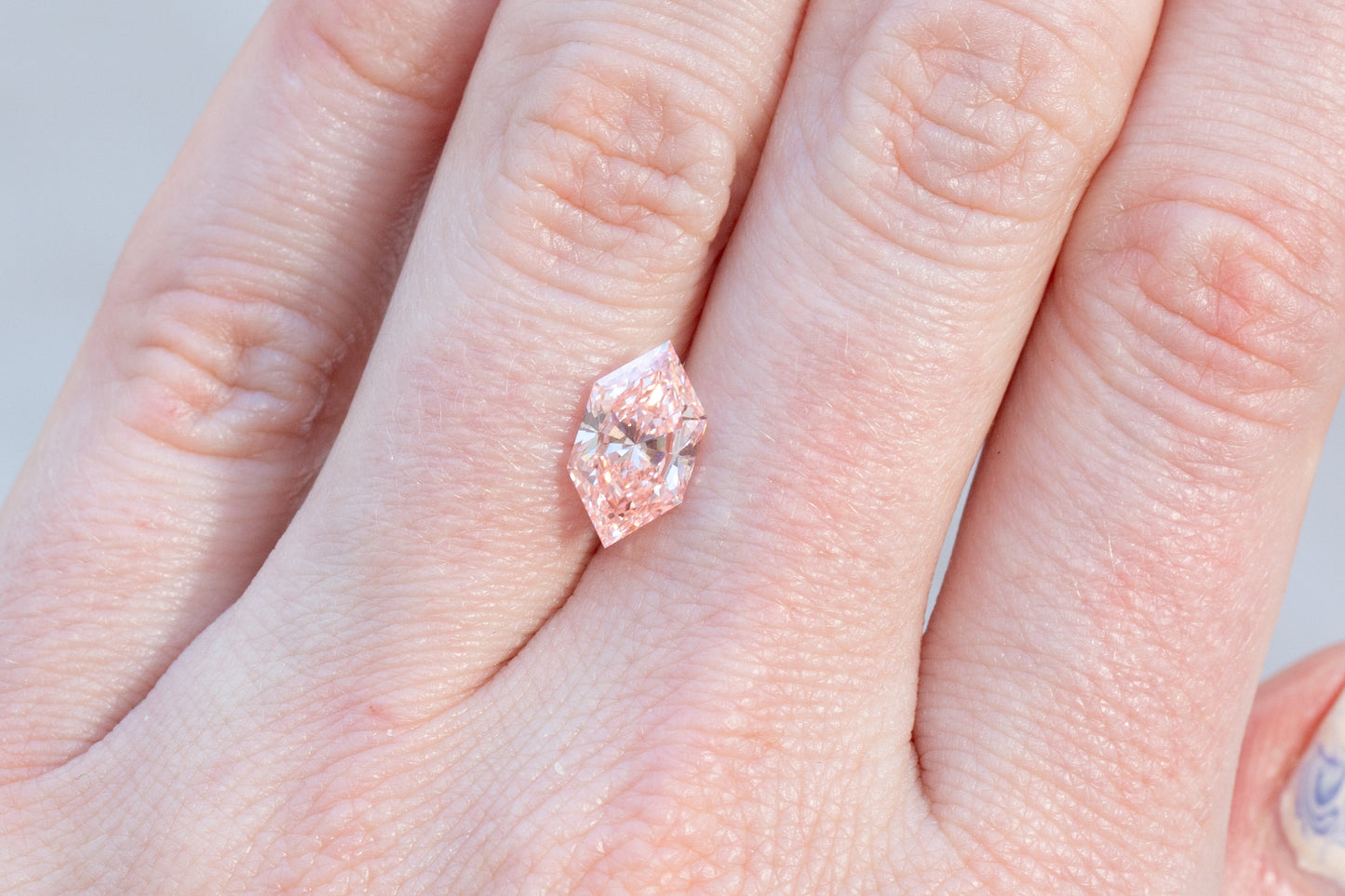 1.20ct Elongated Hexagon Fancy Vivid Pink Lab Diamond, VS1