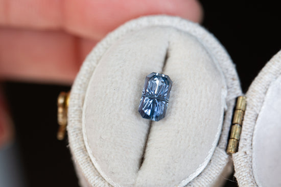 1.63ct rectangle blue sapphire - Starbrite cut by John Dyer