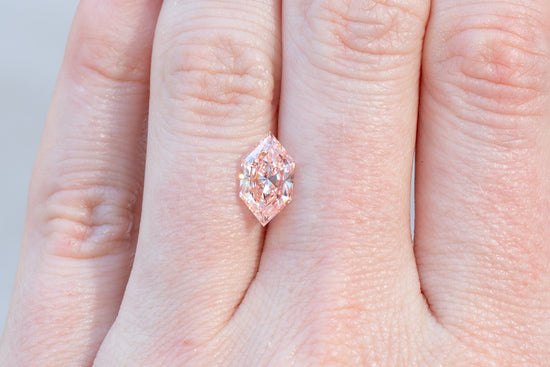 2.07ct Elongated Hexagon Fancy Vivid Pink Lab Diamond, VS1