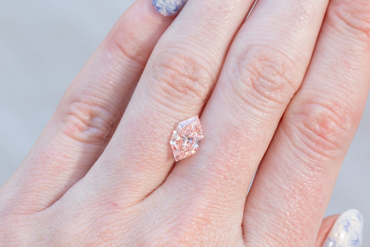 2.07ct Elongated Hexagon Fancy Vivid Pink Lab Diamond, VS1