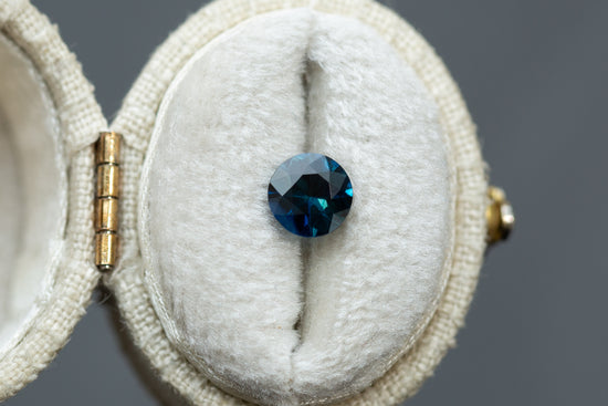 1.01ct Round Deep Blue and Teal Sapphire