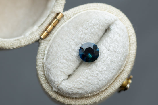 1.01ct Round Deep Blue and Teal Sapphire