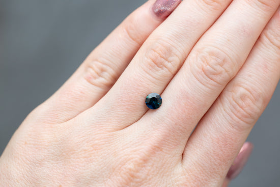 1.01ct Round Deep Blue and Teal Sapphire