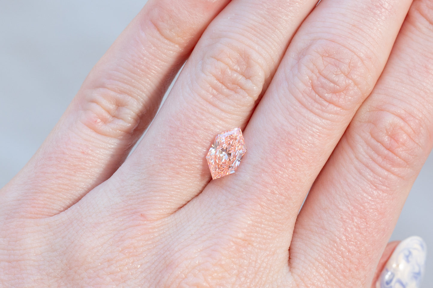 2.02ct Elongated Hexagon Fancy Vivid Pink Lab Diamond, VVS2