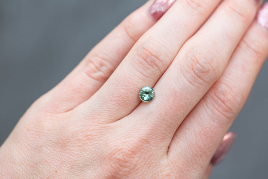 1.06ct Round Lighter Green Teal Sapphire