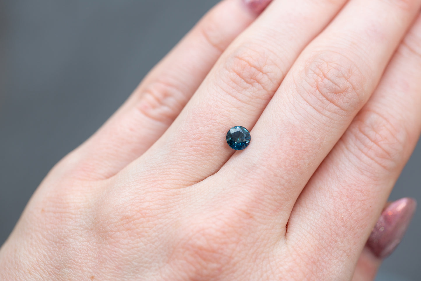 1.01ct Round Blue Teal Sapphire