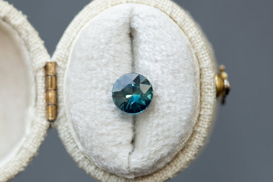 1.60ct Round Deeper Teal Green Sapphire