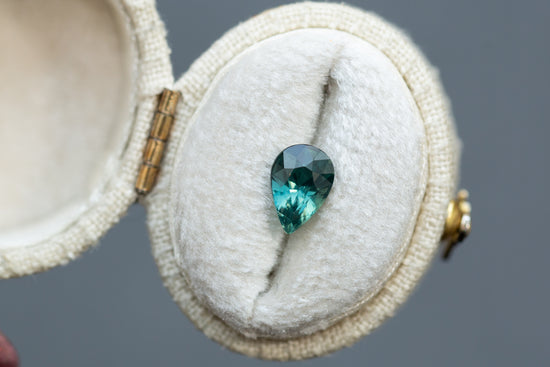 1.50ct Pear Teal Green Sapphire