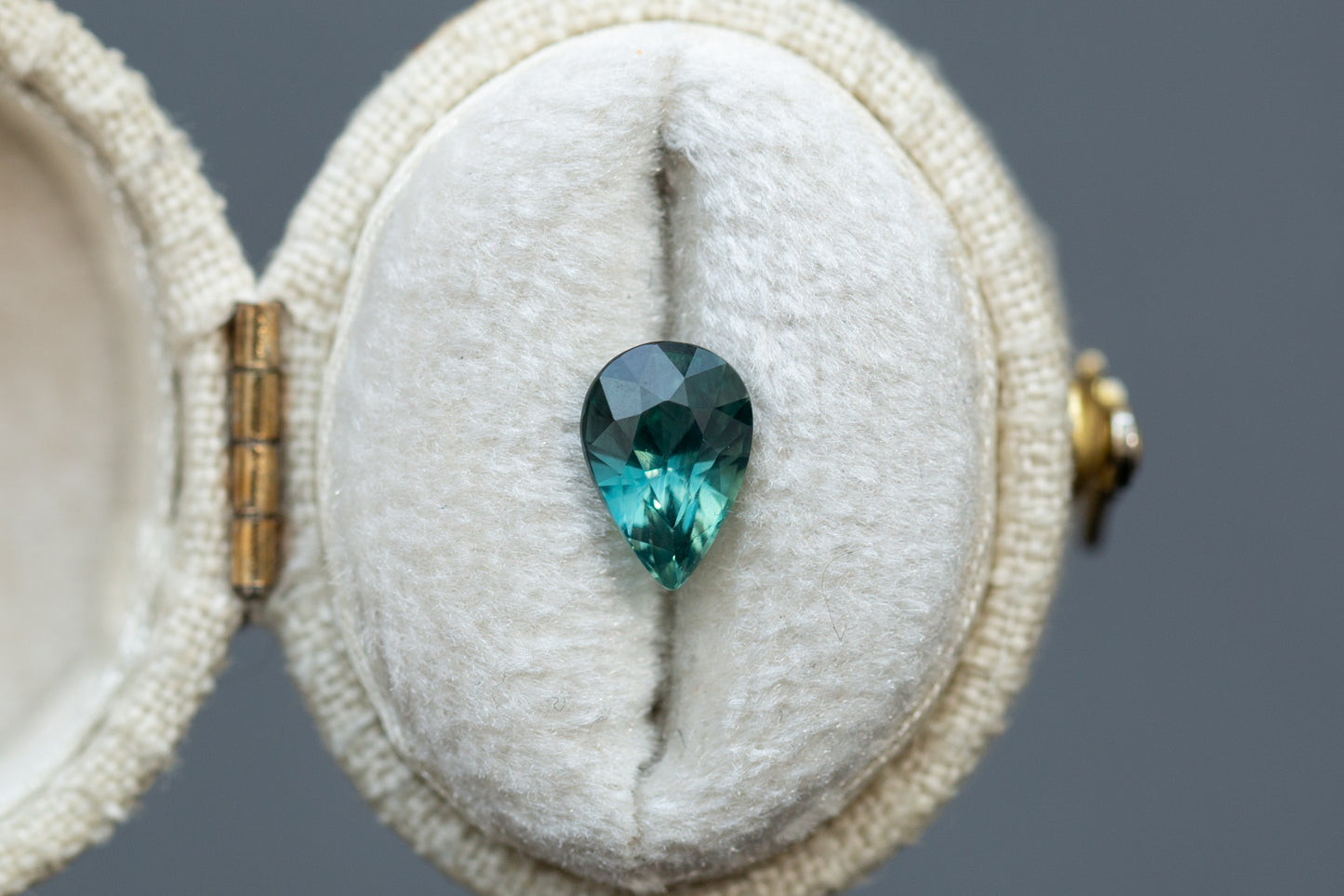 1.50ct Pear Teal Green Sapphire