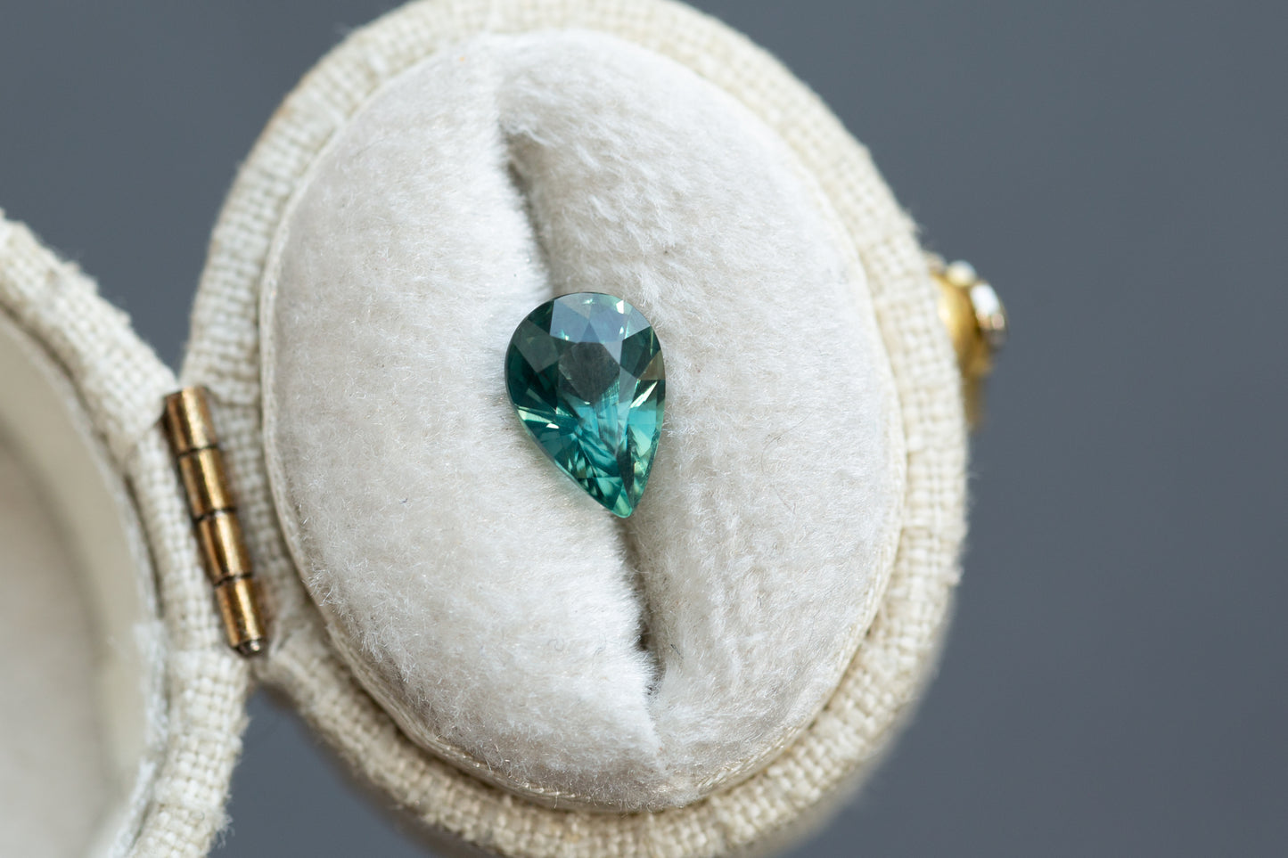 1.50ct Pear Teal Green Sapphire