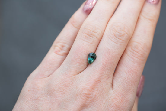 1.50ct Pear Teal Green Sapphire