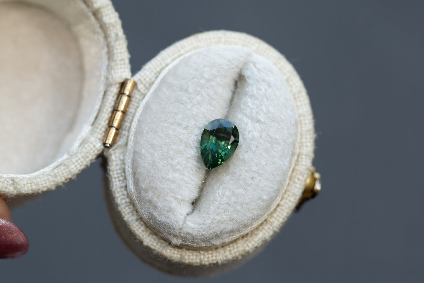 1.20ct Pear Green Sapphire