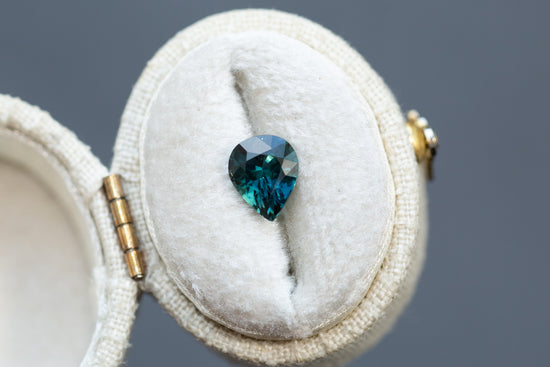 1.50ct Pear Darker Teal Sapphire