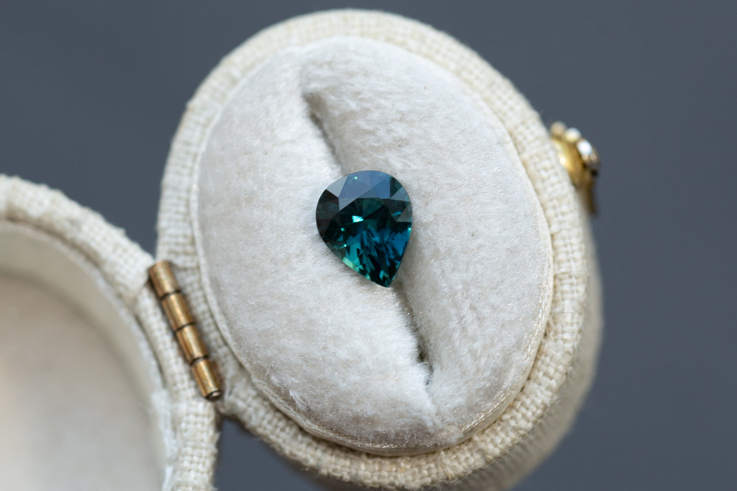 1.50ct Pear Darker Teal Sapphire