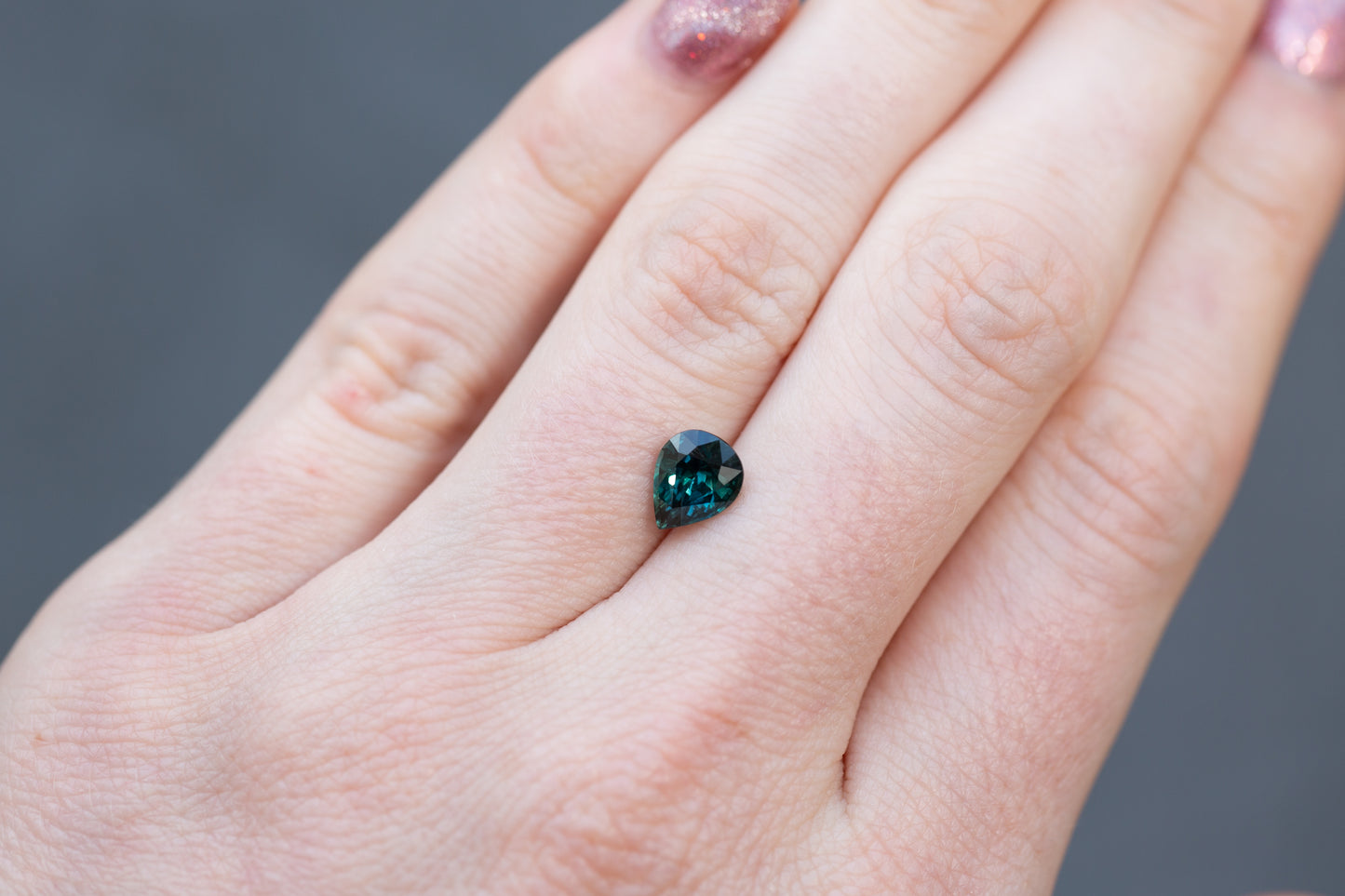 1.50ct Pear Darker Teal Sapphire