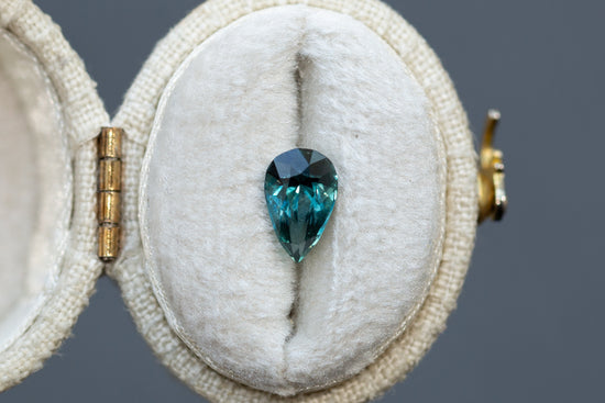 1.36ct Pear Bluish Green Sapphire