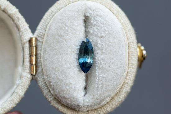 1.02ct Marquise Deep Teal Blue Sapphire