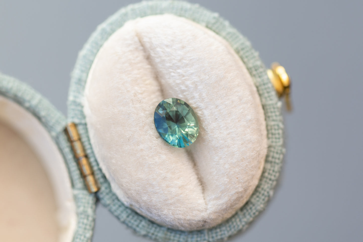 1.10ct Oval Sea Foam and Teal Sapphire