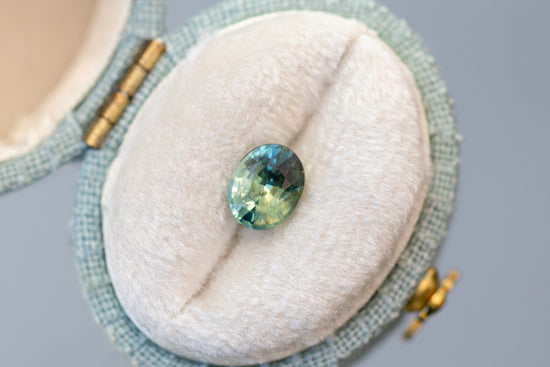 1.14ct Oval Light Green and Blue Sapphire